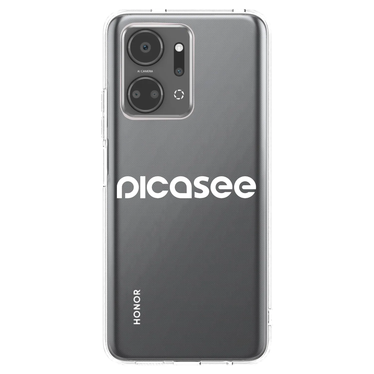 Picasee silikonowe przeźroczyste etui na Honor X7a - Picasee - new logo - white
