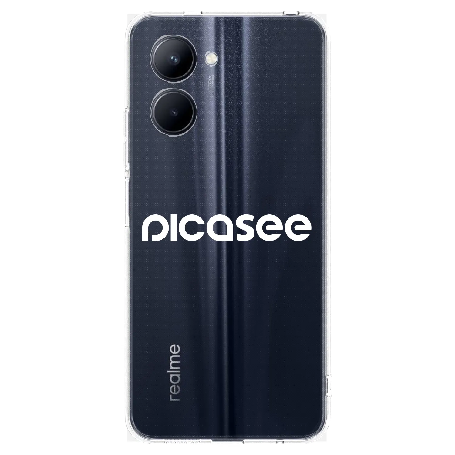 Picasee silikonowe przeźroczyste etui na Realme C33 (2023) - Picasee - new logo - white
