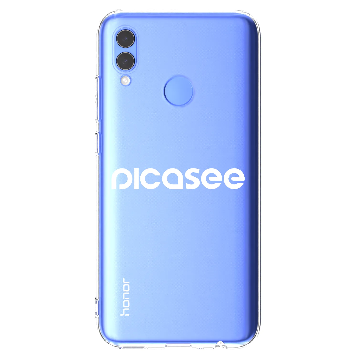 Picasee silikonowe przeźroczyste etui na Huawei P Smart 2019 - Picasee - new logo - white