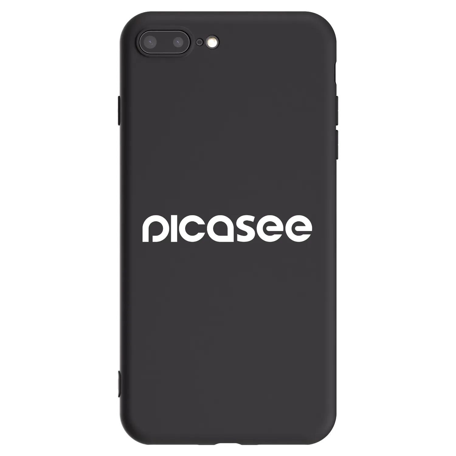 Picasee silikonowe czarne etui na Apple iPhone 8 Plus - Picasee - new logo - white