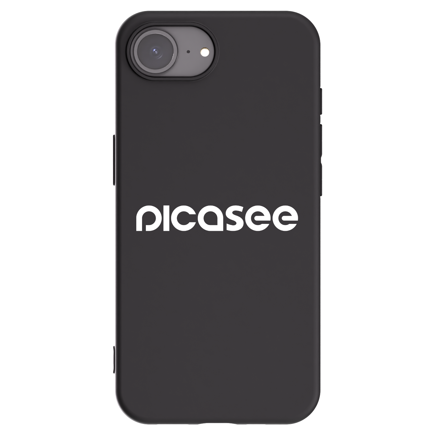 Picasee silikonowe czarne etui na Apple iPhone 16e - Picasee - new logo - white