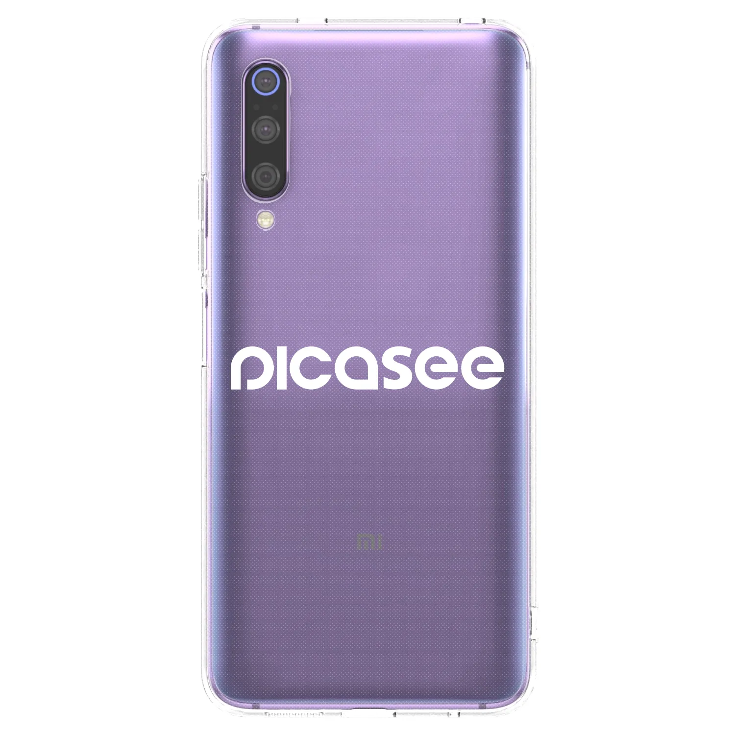 Picasee silikonowe przeźroczyste etui na Xiaomi Mi 9 - Picasee - new logo - white