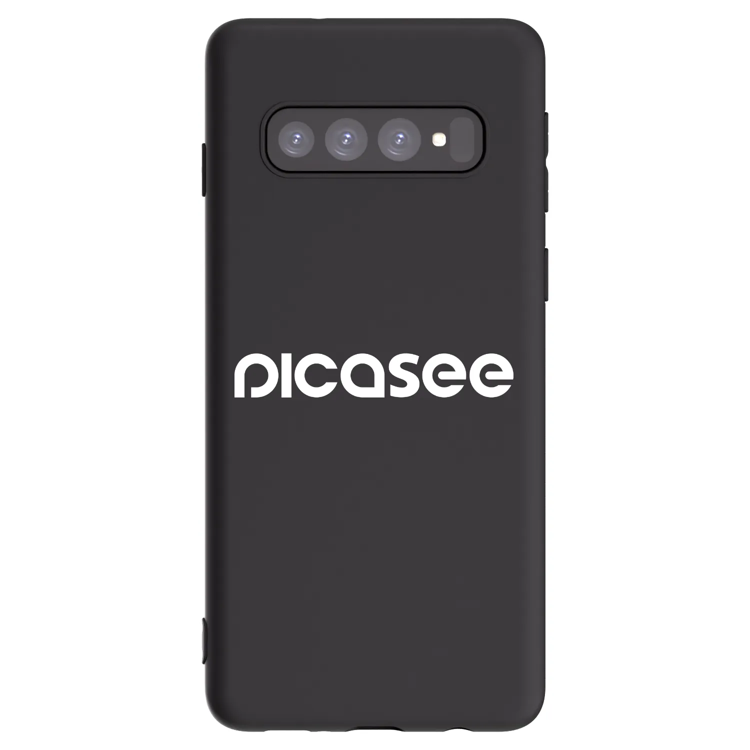 Picasee silikonowe czarne etui na Samsung Galaxy S10 G973 - Picasee - new logo - white