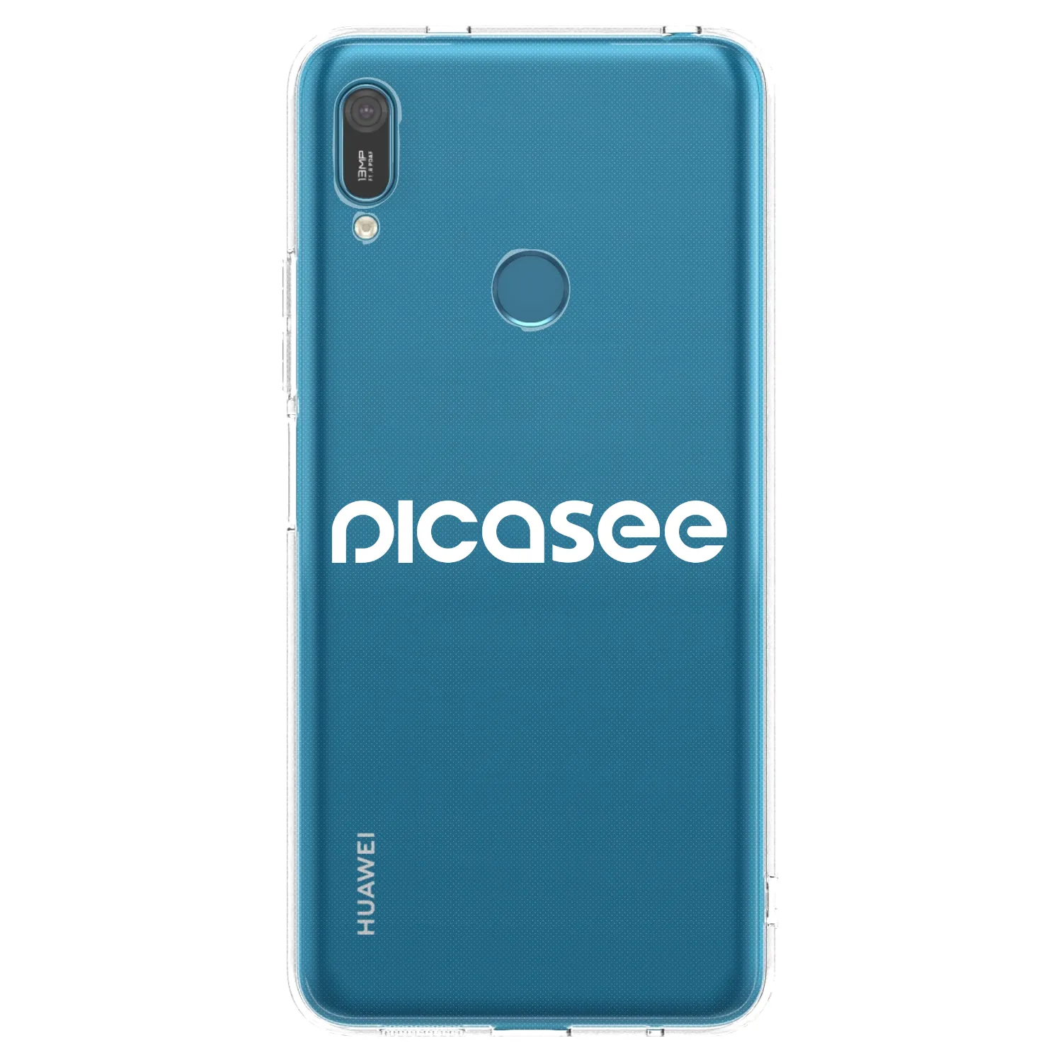 Picasee silikonowe przeźroczyste etui na Huawei Y7 2019 - Picasee - new logo - white