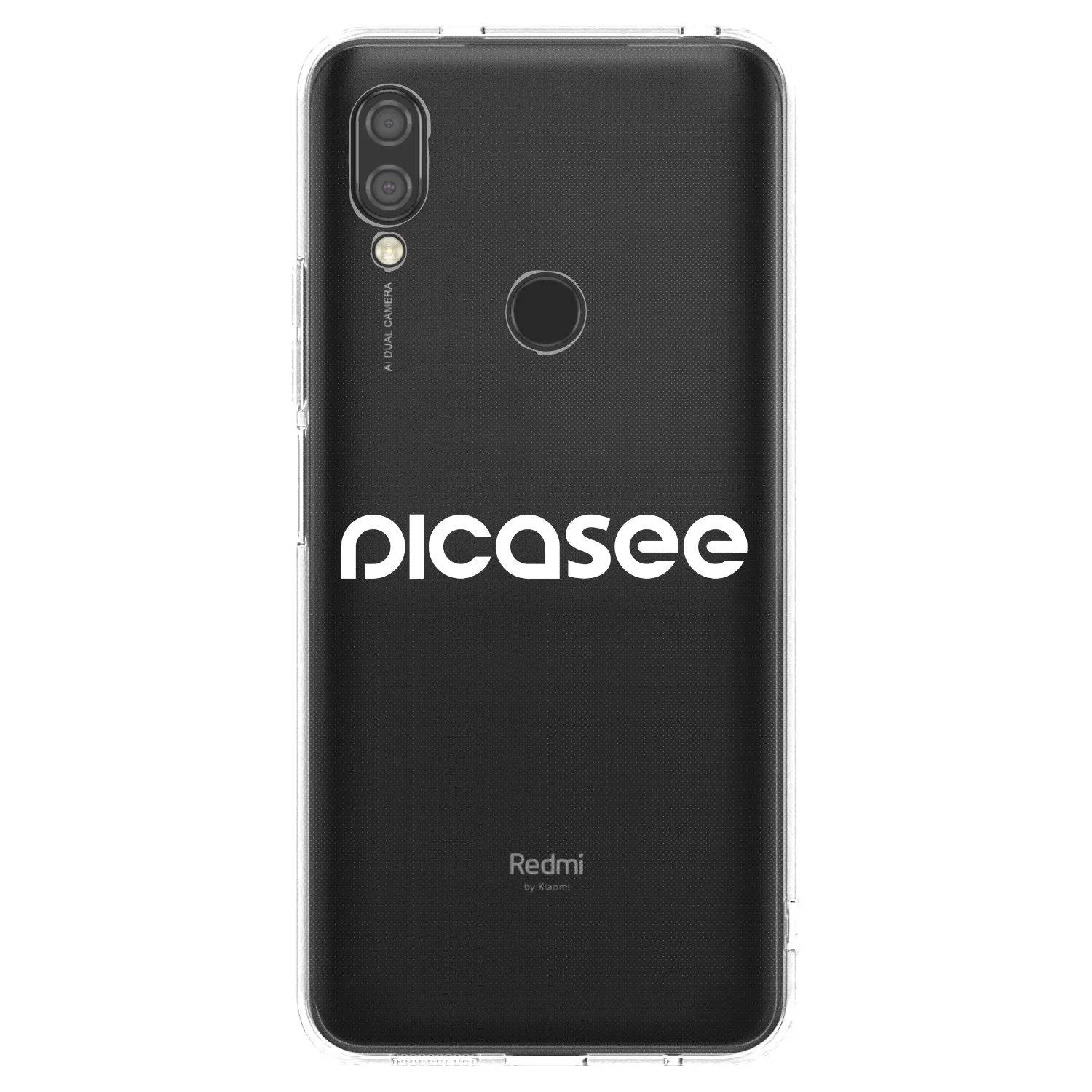 Picasee silikonowe przeźroczyste etui na Xiaomi Redmi 7 - Picasee - new logo - white