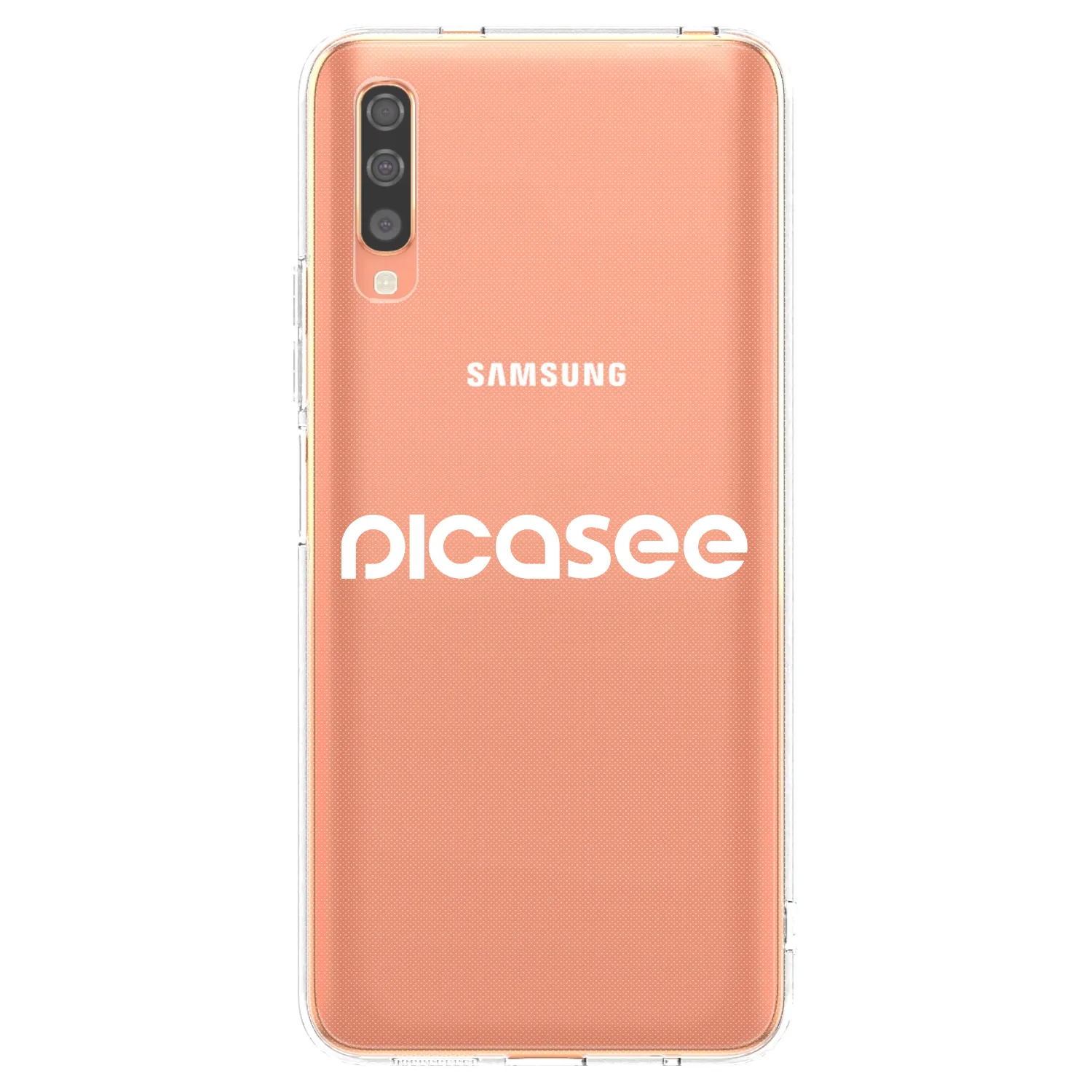 Picasee silikonowe przeźroczyste etui na Samsung Galaxy A70 A705F - Picasee - new logo - white