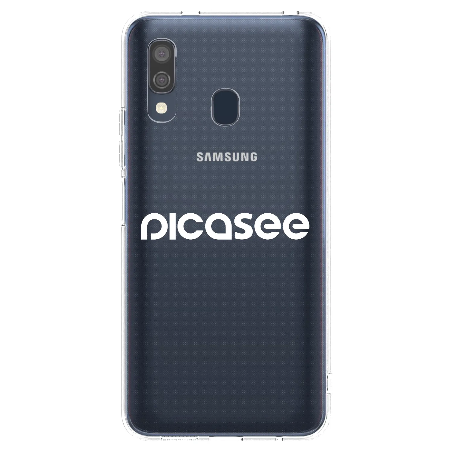 Picasee silikonowe przeźroczyste etui na Samsung Galaxy A40 A405F - Picasee - new logo - white
