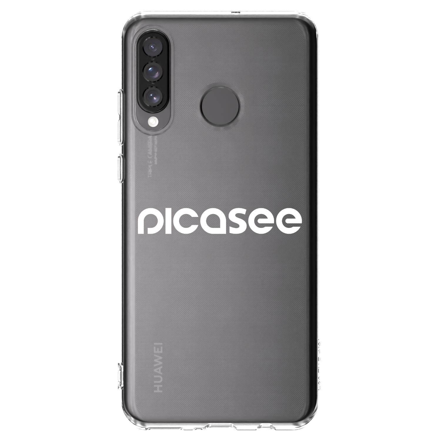Picasee silikonowe przeźroczyste etui na Huawei P30 Lite - Picasee - new logo - white