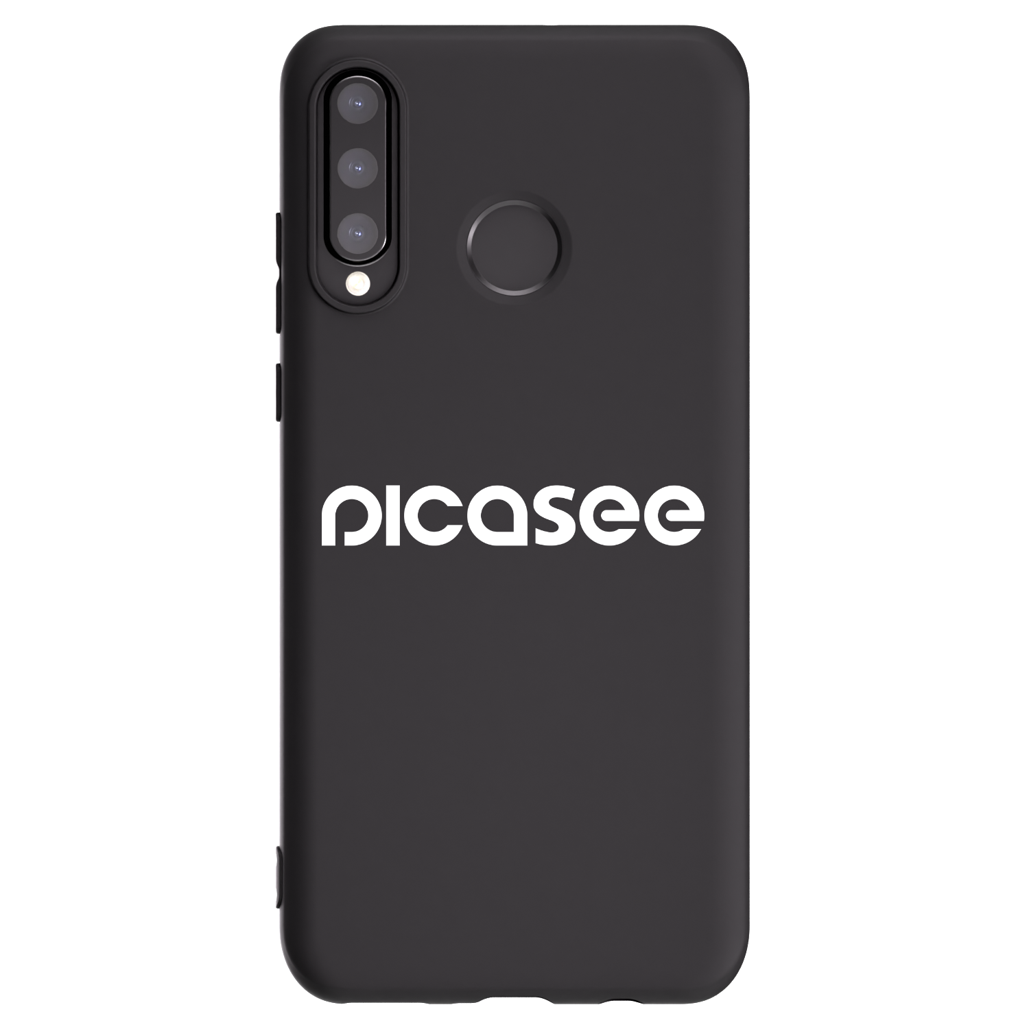 Picasee silikonowe czarne etui na Huawei P30 Lite - Picasee - new logo - white