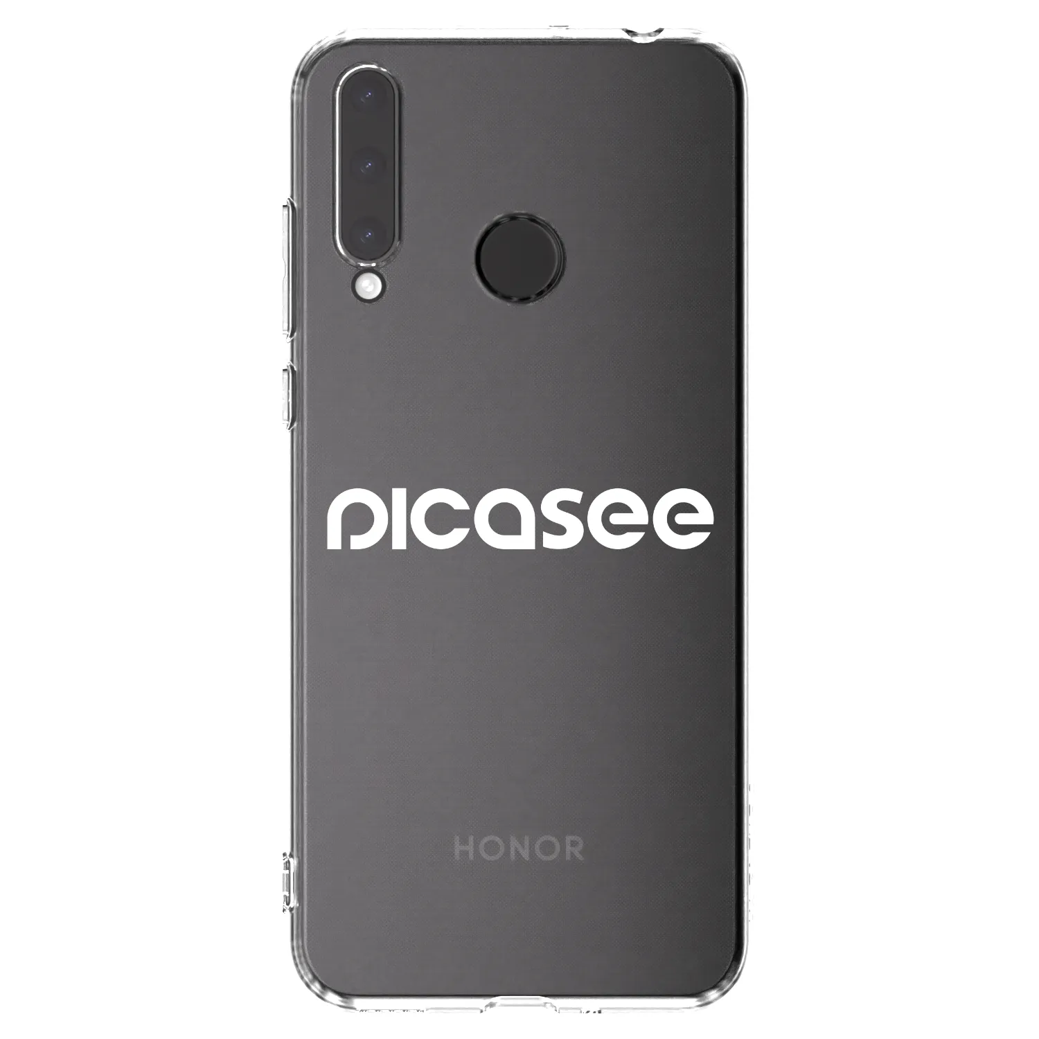Picasee silikonowe przeźroczyste etui na Honor 20 Lite - Picasee - new logo - white
