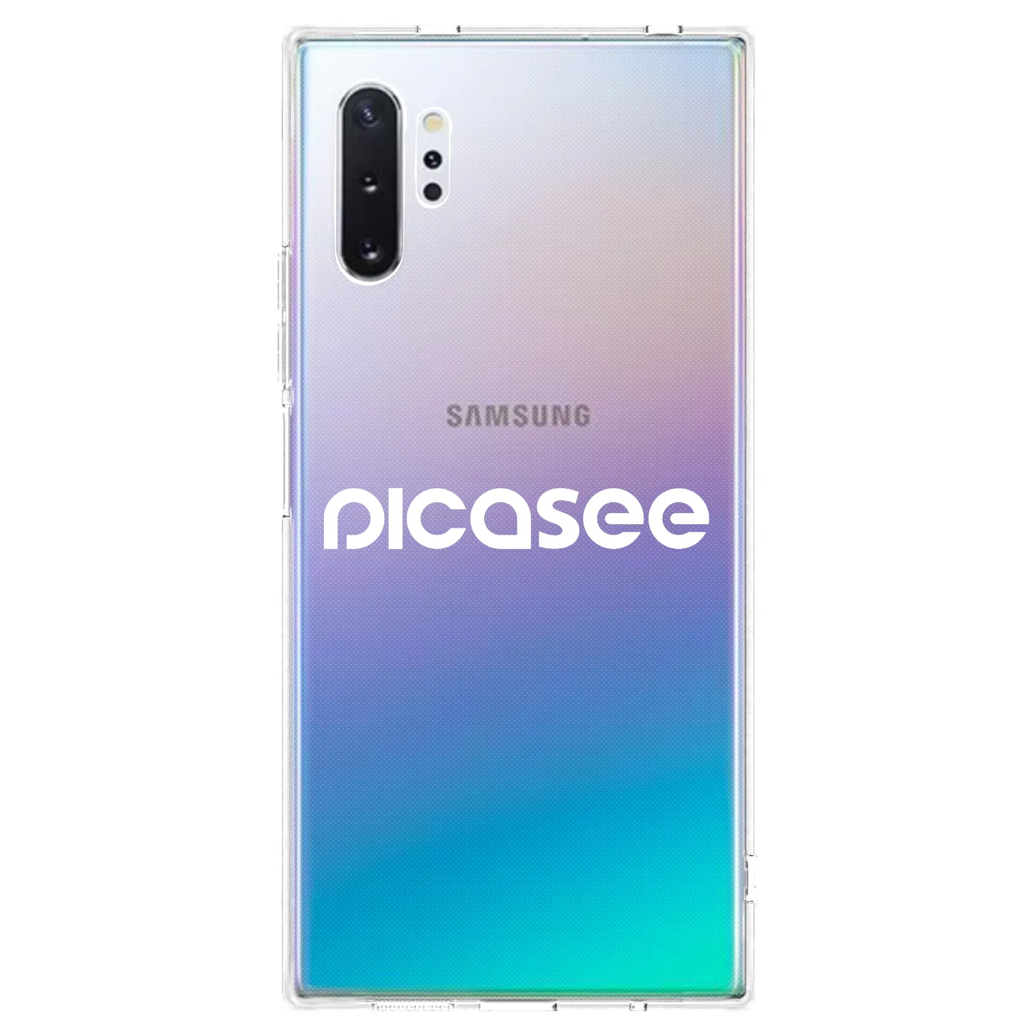 Picasee silikonowe przeźroczyste etui na Samsung Galaxy Note 10+ N975F - Picasee - new logo - white