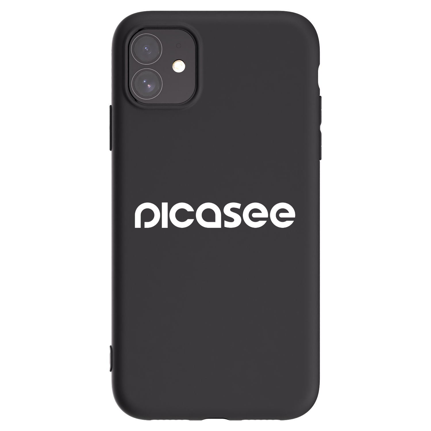 Picasee silikonowe czarne etui na Apple iPhone 11 - Picasee - new logo - white