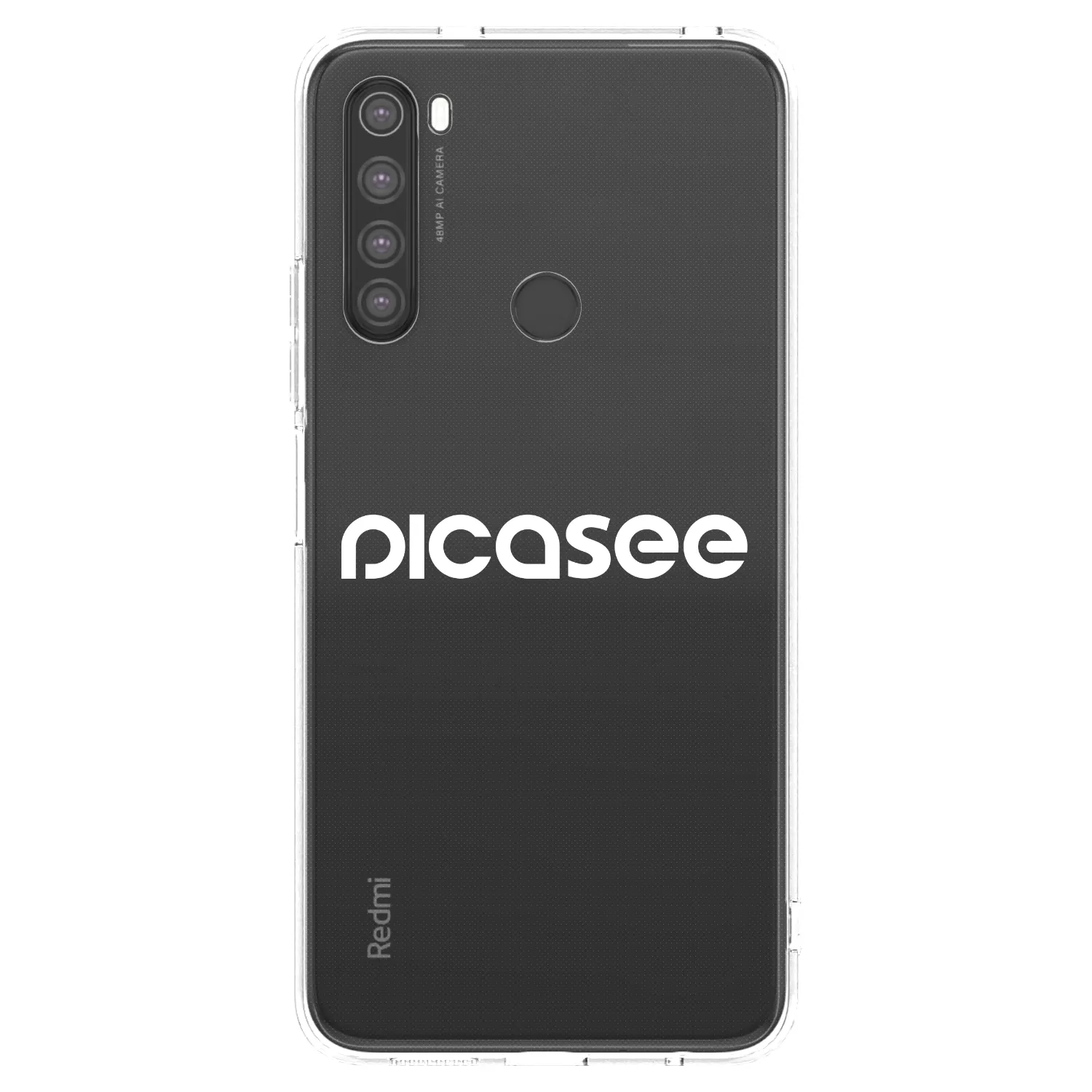 Picasee silikonowe przeźroczyste etui na Xiaomi Redmi Note 8 - Picasee - new logo - white