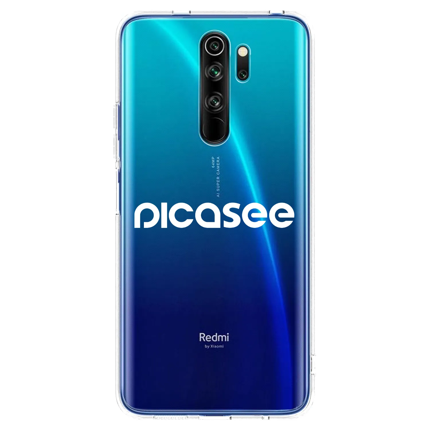 Picasee silikonowe przeźroczyste etui na Xiaomi Redmi Note 8 Pro - Picasee - new logo - white