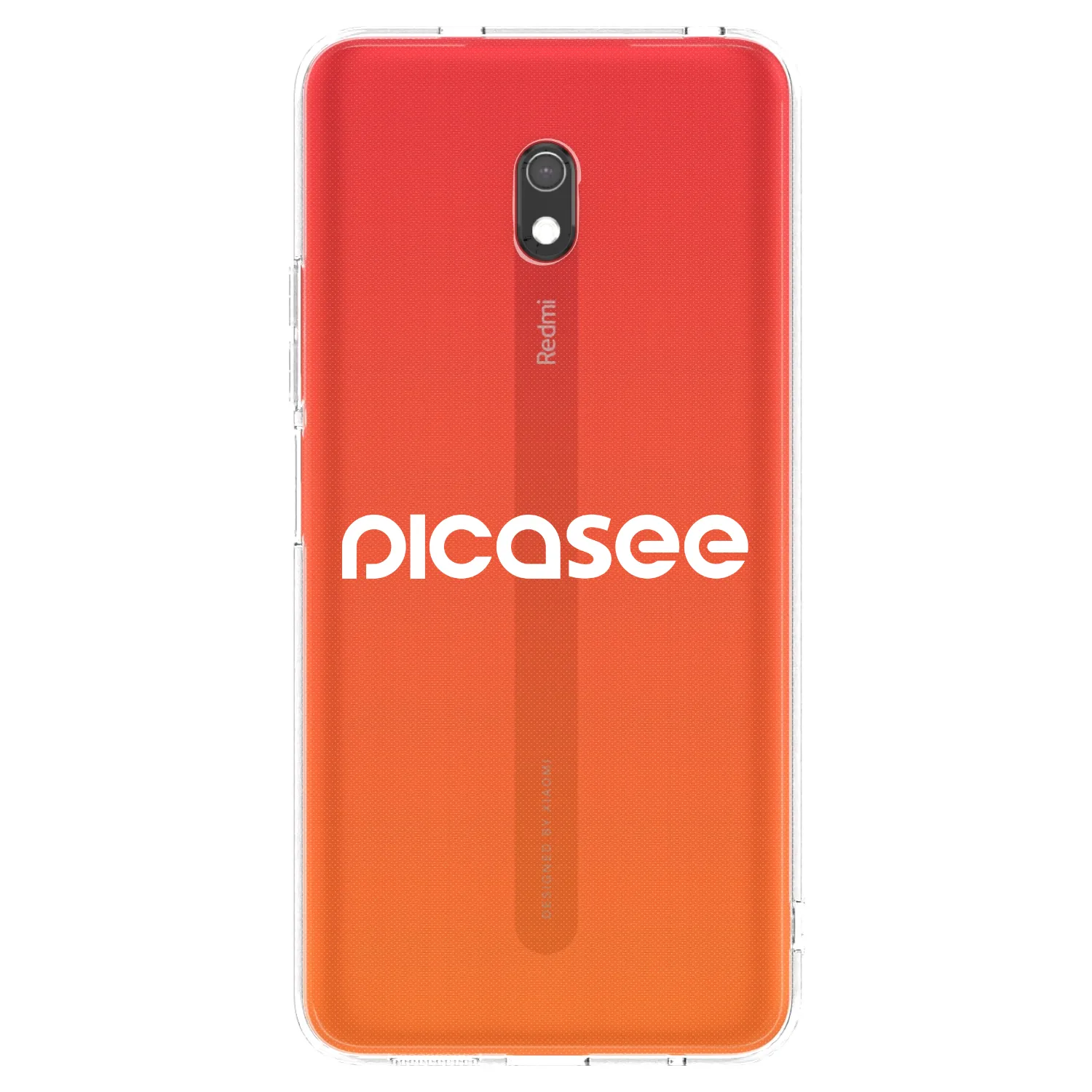 Picasee silikonowe przeźroczyste etui na Xiaomi Redmi 8A - Picasee - new logo - white