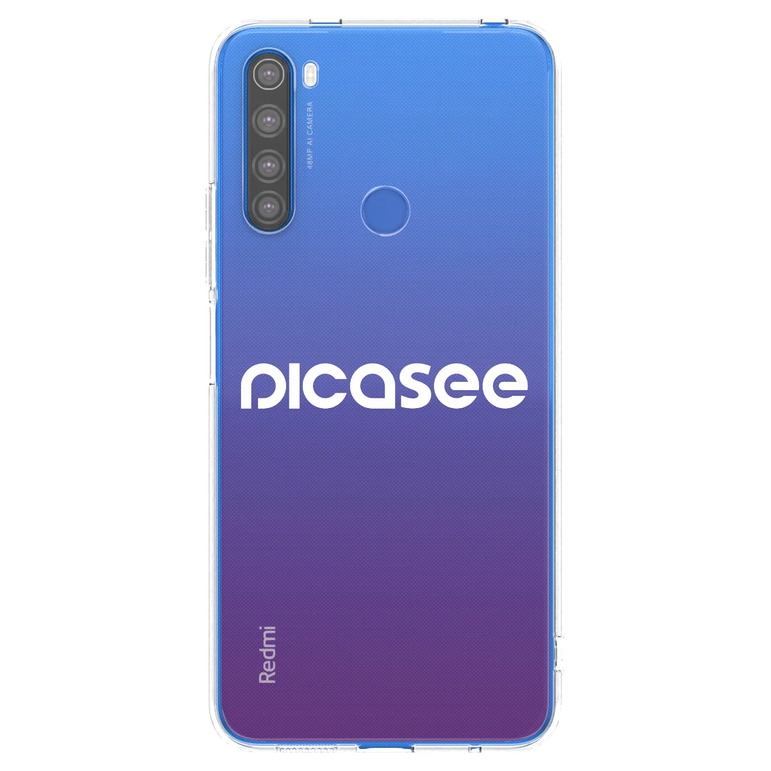 Picasee silikonowe przeźroczyste etui na Xiaomi Redmi Note 8T - Picasee - new logo - white