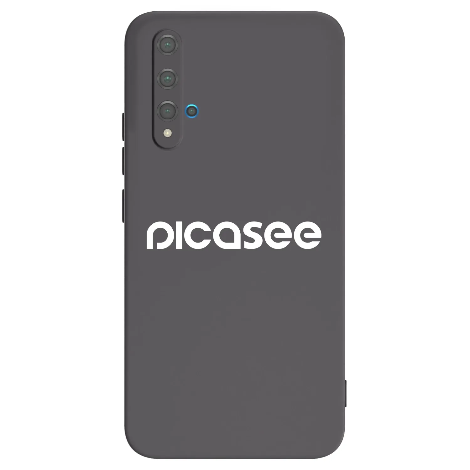 Picasee silikonowe czarne etui na Huawei Nova 5T - Picasee - new logo - white