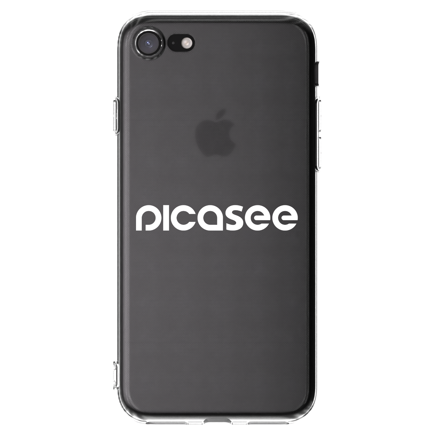 Picasee silikonowe przeźroczyste etui na Apple iPhone SE 2020 - Picasee - new logo - white
