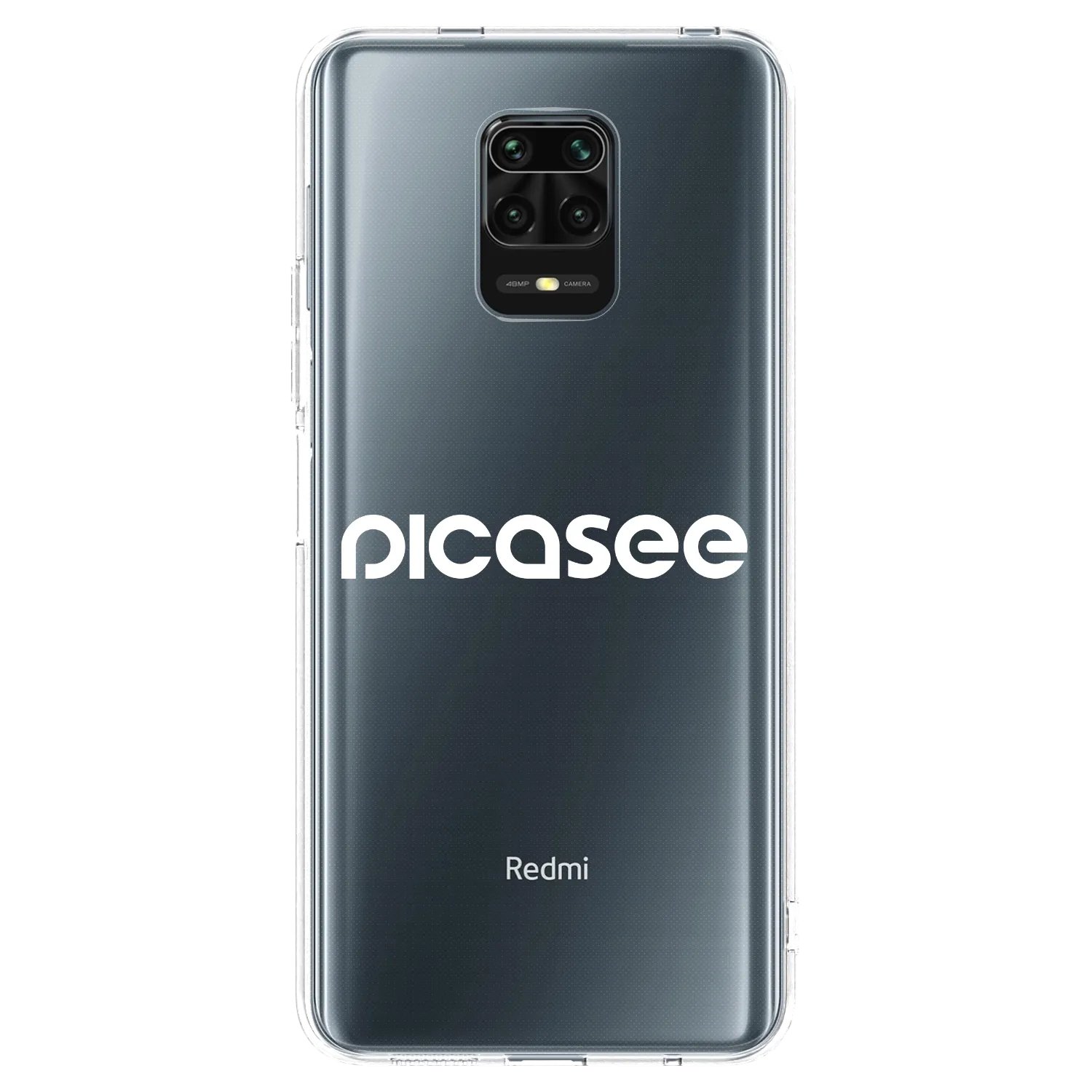 Picasee silikonowe przeźroczyste etui na Xiaomi Redmi Note 9 Pro - Picasee - new logo - white