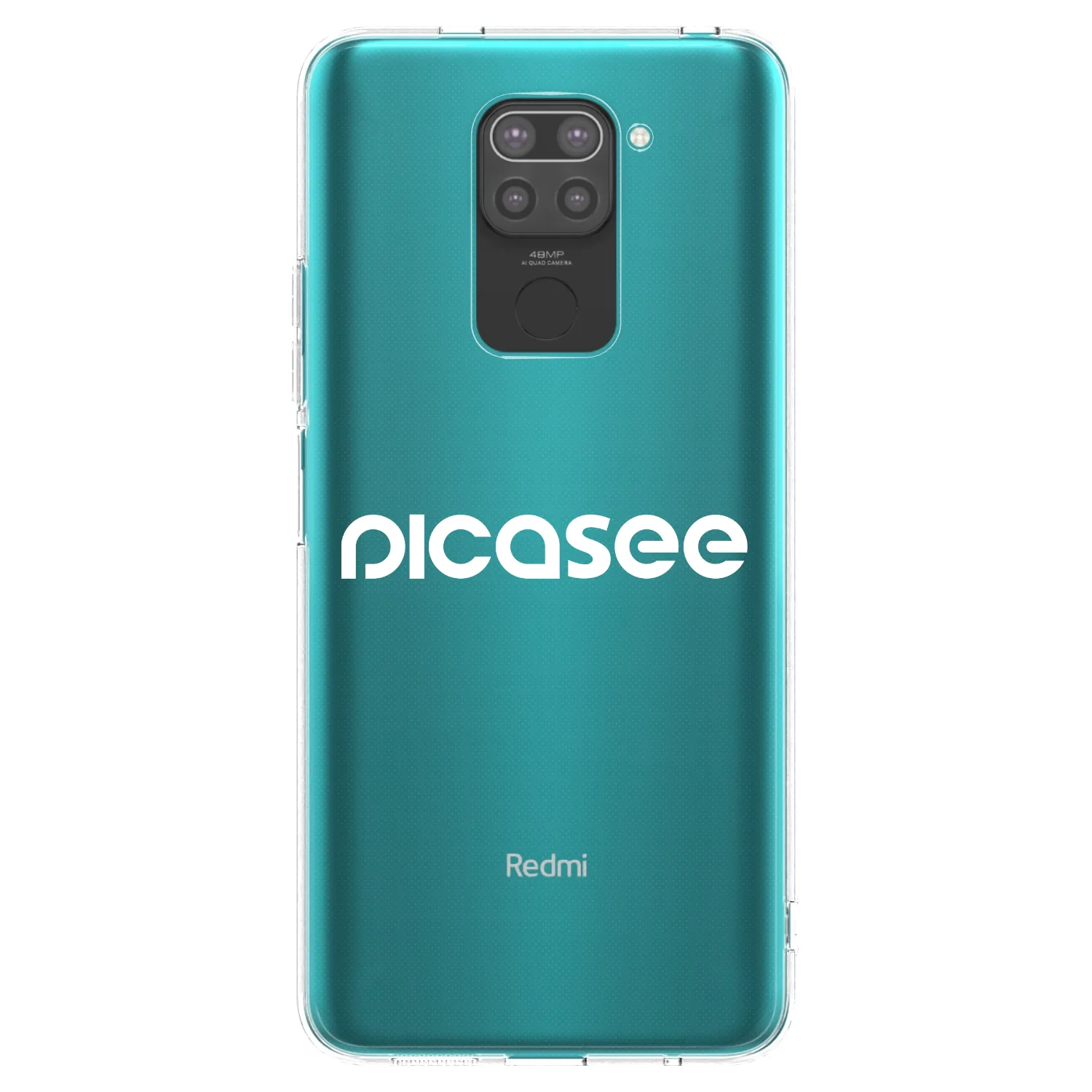 Picasee silikonowe czarne etui na Xiaomi Redmi Note 9 - Picasee - new logo - white
