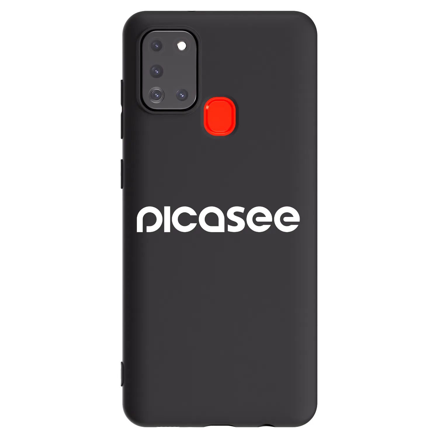 Picasee silikonowe czarne etui na Samsung Galaxy A21s - Picasee - new logo - white