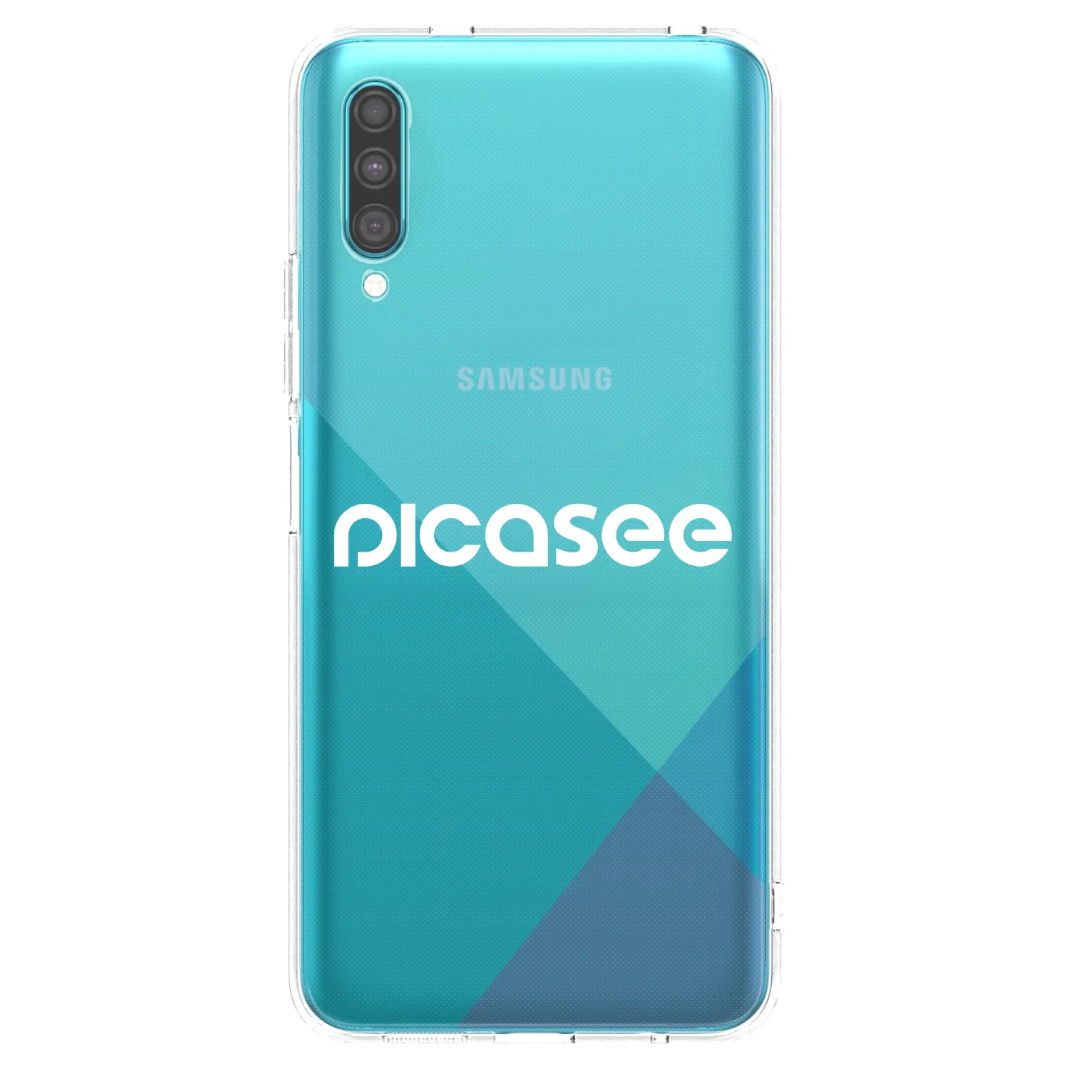 Picasee silikonowe przeźroczyste etui na Samsung Galaxy A30s A307F - Picasee - new logo - white