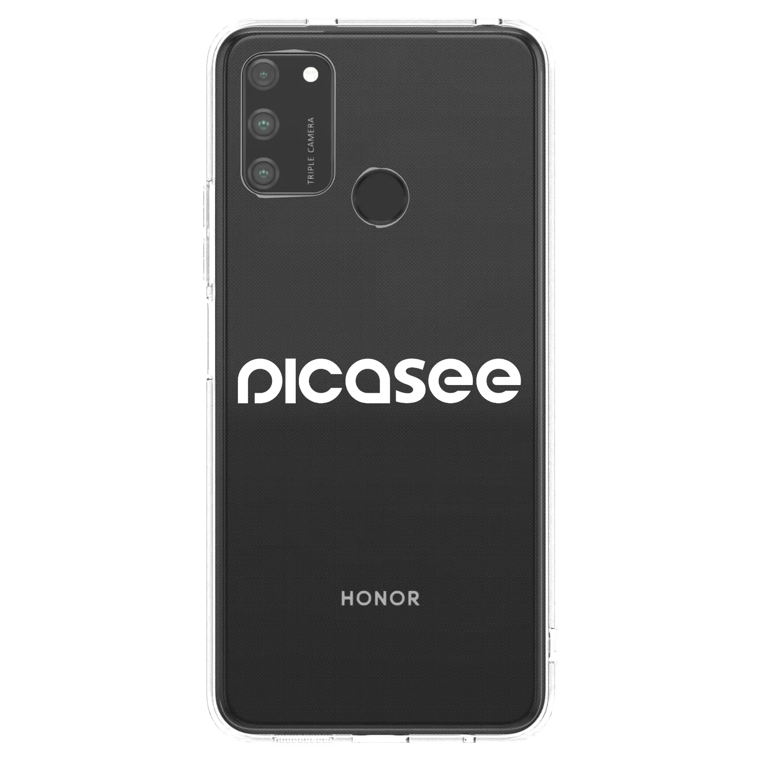 Picasee silikonowe przeźroczyste etui na Honor 9A - Picasee - new logo - white