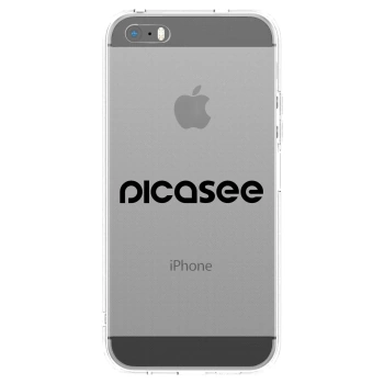 Picasee silikonowe przeźroczyste etui na Apple iPhone 5/5S/SE - Picasee - new logo - black