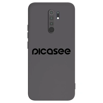 Picasee silikonowe czarne etui na Xiaomi Redmi 9 - Picasee - new logo - black