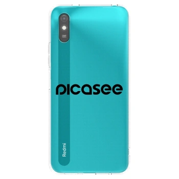 Picasee silikonowe przeźroczyste etui na Xiaomi Redmi 9A - Picasee - new logo - black