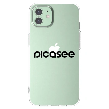 Picasee silikonowe przeźroczyste etui na Apple iPhone 12 Pro - Picasee - new logo - black