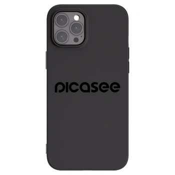 Picasee silikonowe czarne etui na Apple iPhone 12 Pro Max - Picasee - new logo - black