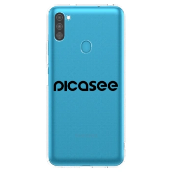 Picasee silikonowe przeźroczyste etui na Samsung Galaxy M11 - Picasee - new logo - black