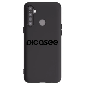 Picasee silikonowe czarne etui na Realme 5 - Picasee - new logo - black
