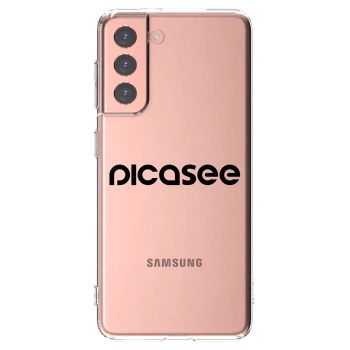 Picasee silikonowe przeźroczyste etui na Samsung Galaxy S21 5G G991B - Picasee - new logo - black