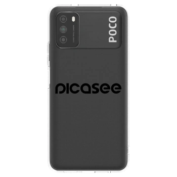 Picasee silikonowe przeźroczyste etui na Xiaomi Poco M3 - Picasee - new logo - black