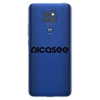 Picasee silikonowe przeźroczyste etui na Motorola Moto G9 Play - Picasee - new logo - black