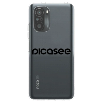 Picasee silikonowe przeźroczyste etui na Xiaomi Poco F3 - Picasee - new logo - black