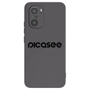 Picasee silikonowe czarne etui na Xiaomi Poco F3 - Picasee - new logo - black