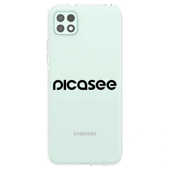 Picasee silikonowe przeźroczyste etui na Samsung Galaxy A22 A226B 5G - Picasee - new logo - black