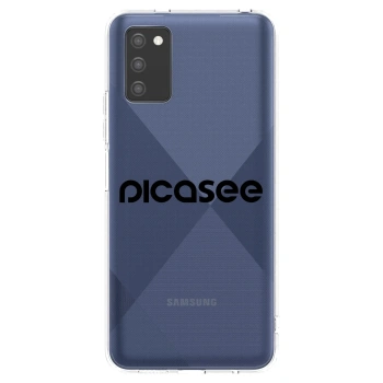 Picasee silikonowe przeźroczyste etui na Samsung Galaxy A02s A025G - Picasee - new logo - black