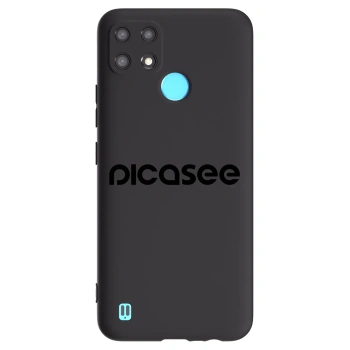 Picasee silikonowe czarne etui na Realme C21 - Picasee - new logo - black