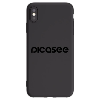 Picasee silikonowe czarne etui na Apple iPhone XS Max - Picasee - new logo - black