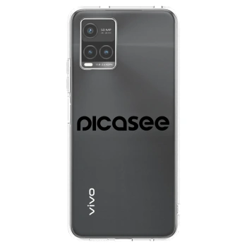 Picasee silikonowe przeźroczyste etui na Vivo Y33s - Picasee - new logo - black