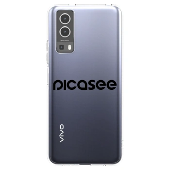 Picasee silikonowe przeźroczyste etui na Vivo Y72 5G - Picasee - new logo - black
