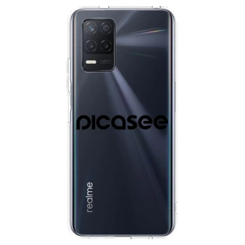Picasee silikonowe przeźroczyste etui na Realme 8 5G - Picasee - new logo - black