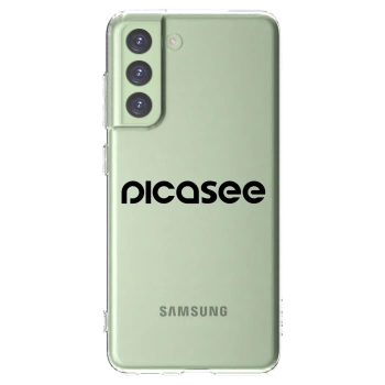 Picasee silikonowe przeźroczyste etui na Samsung Galaxy S21 FE 5G - Picasee - new logo - black