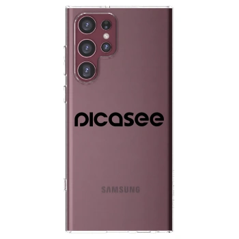 Picasee silikonowe przeźroczyste etui na Samsung Galaxy S22 Ultra 5G - Picasee - new logo - black