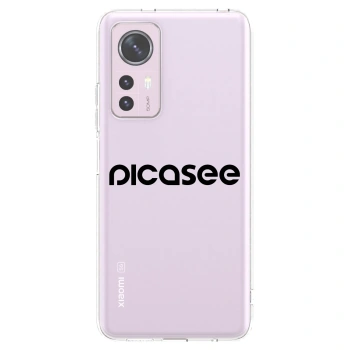 Picasee silikonowe przeźroczyste etui na Xiaomi 12 - Picasee - new logo - black