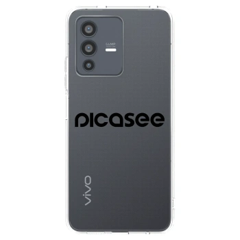 Picasee silikonowe przeźroczyste etui na Vivo V23 5G - Picasee - new logo - black